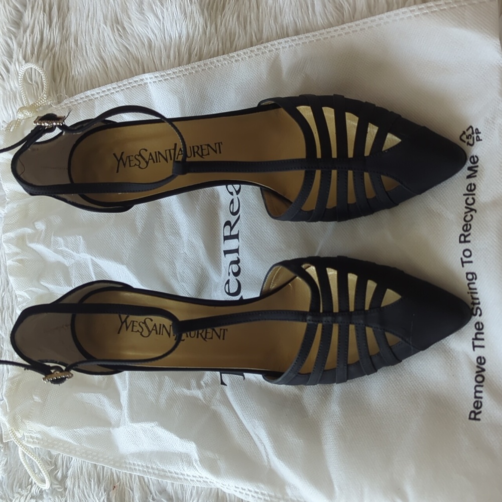 YSL Sateen strap heels